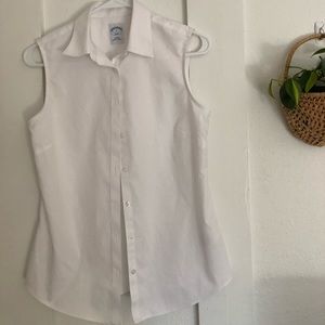 Vintage collared white tank top